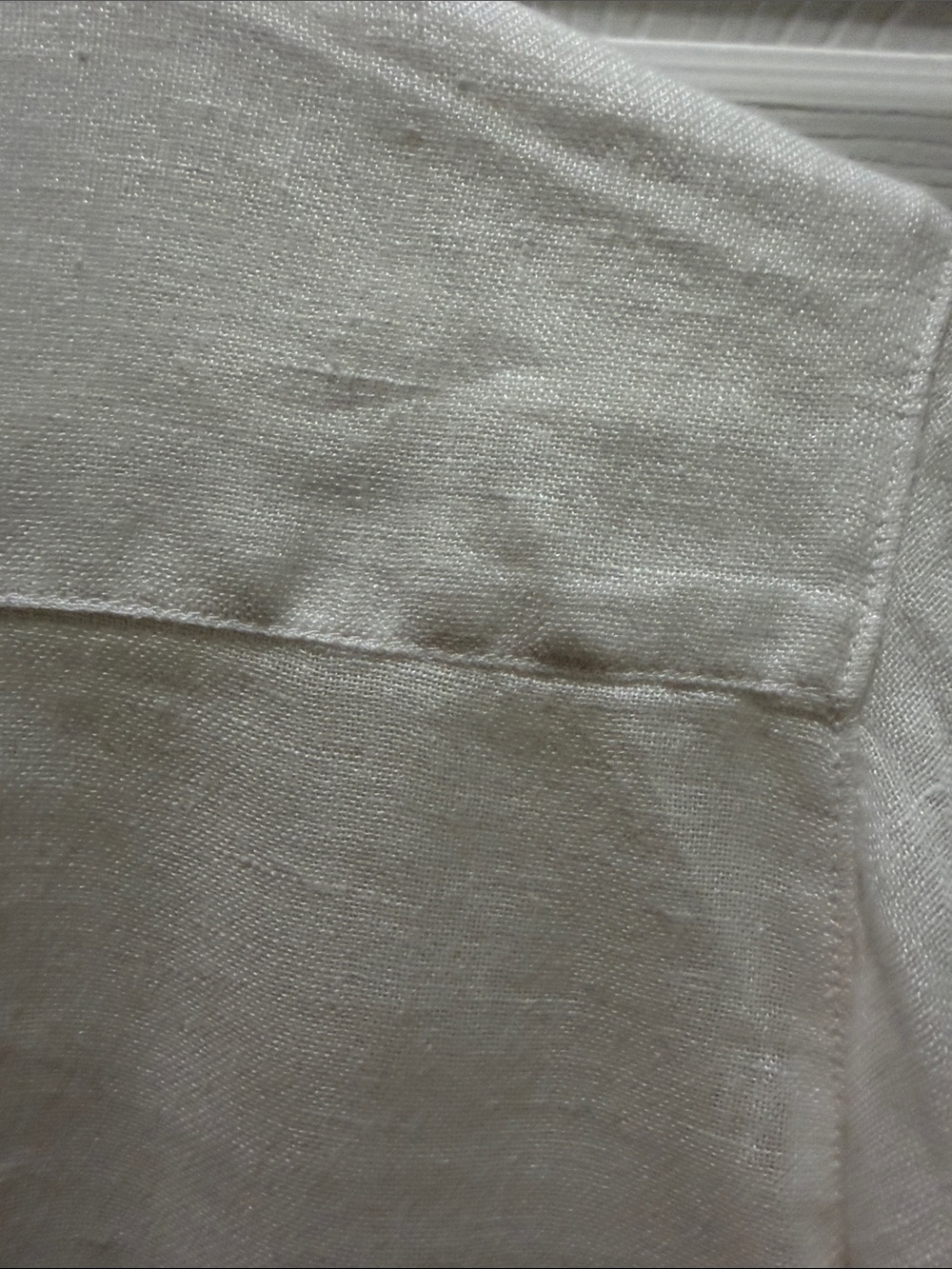Stark White Button-Front Linen Blouse - Picture 9 of 12